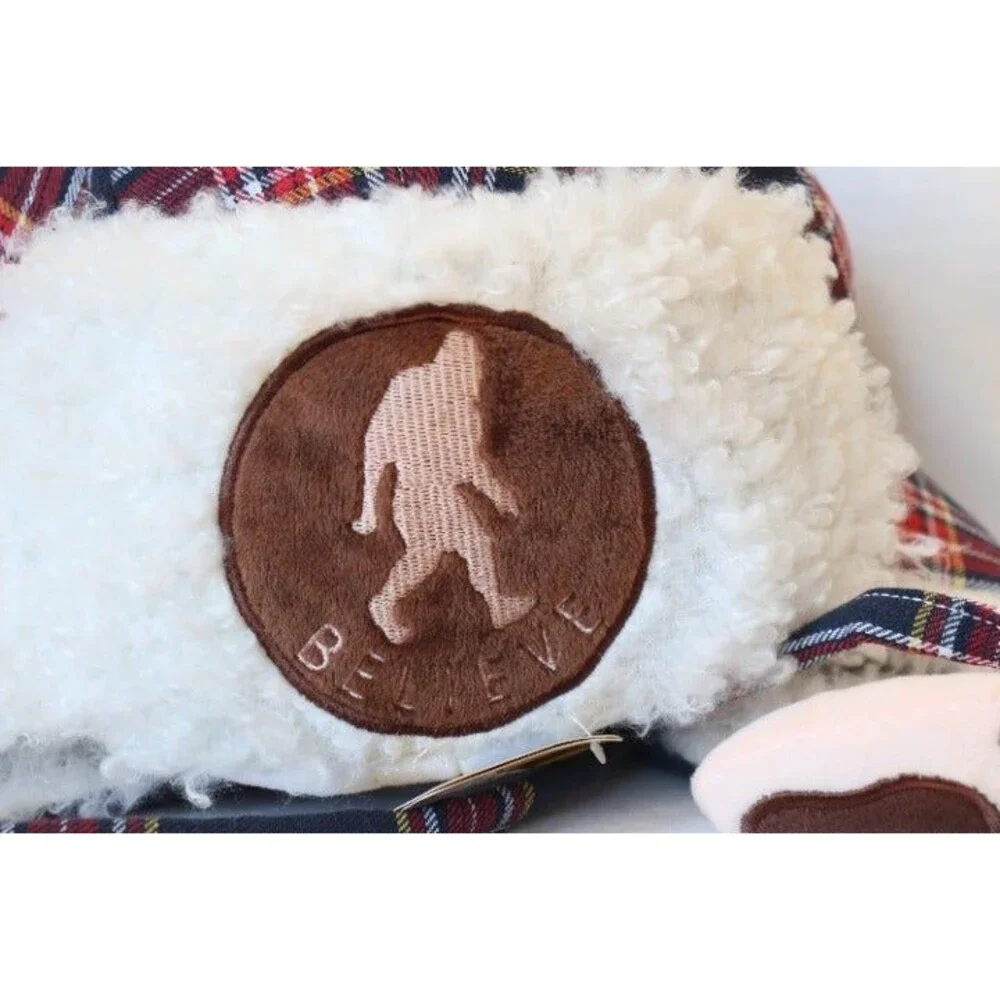 Believe Bigfoot Toastie Big Foot Winter Bomber Hat One Size Plaid Fleece Lined